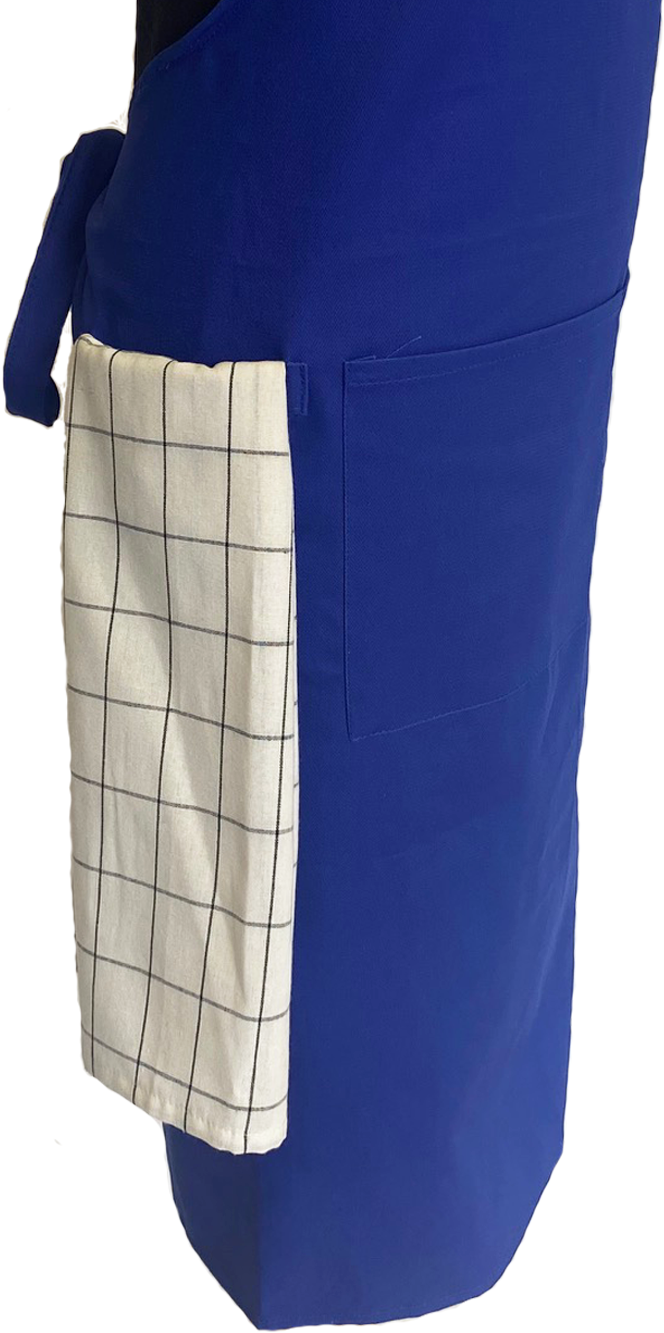 royal blue apron with glass towel royal blue apron