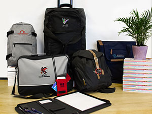 Printed embroidered corporate bags