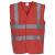 Red Yoko Hi-Vis 2 Band and Braces Waistcoat (YK001)